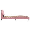 vidaXL Bed Frame with LED without Mattress "Hanko" Pink 90x190 cm Velvet