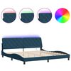 vidaXL Bed Frame with LED without Mattress Blue 200x200 cm Velvet