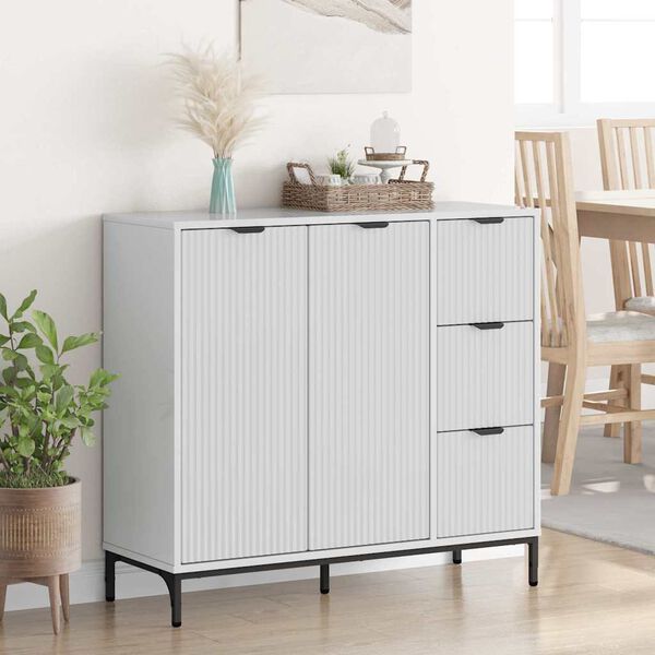 vidaXL Sideboard H&ouml;gblanka vita 89,5 x 33 x 82 cm Konstruerat tr&auml;