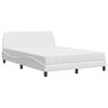 vidaXL Bed with Mattress "Dover" White 140x190 cm Faux Leather