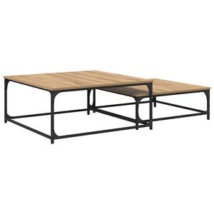 vidaXL Kaffeebord 2 pcs Artisan Ek Konstruerat tr&auml;