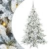 vidaXL Plast Hingad Julgran med 300 LED-lampor Vit 180 cm PVC och st&aring;l