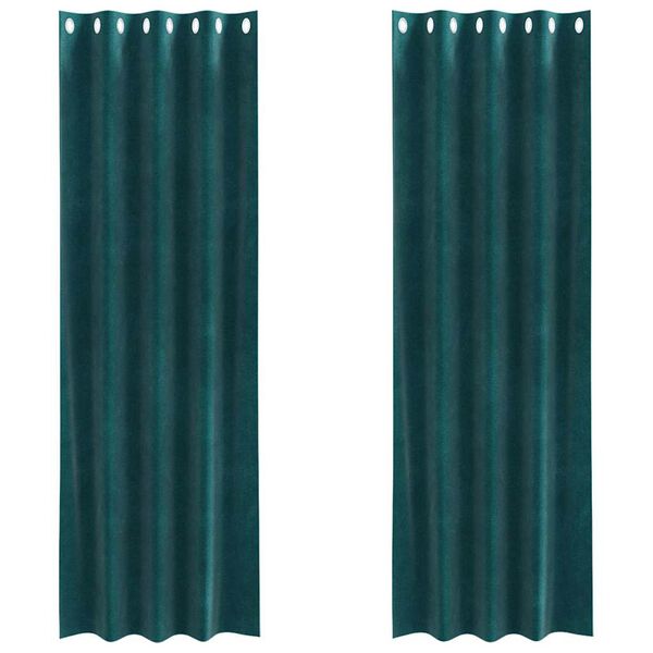 vidaXL M&ouml;rkl&auml;ggningsgardiner 2 pcs M&ouml;rkgr&ouml;n 140 x 260 cm Sammet