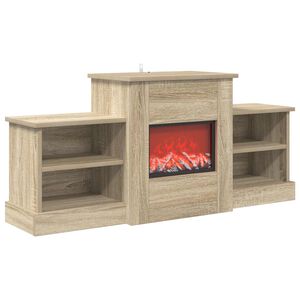 vidaXL Elektrisk eldstad Sonoma-ek 110 x 30 x 50 cm Konstruerat tr&auml;
