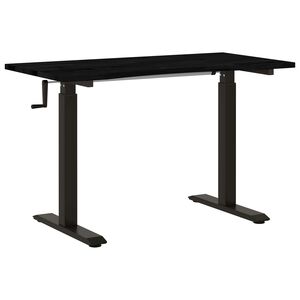 vidaXL Skrivbord Svart och M&ouml;rkbrun 120 x 60 cm Massivt Ektr&auml;