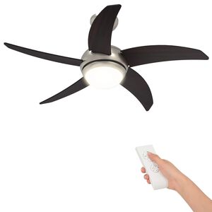 vidaXL Takfl&auml;kt med ljus och fj&auml;rrkontroll &Oslash; 110 cm M&ouml;rkbrun