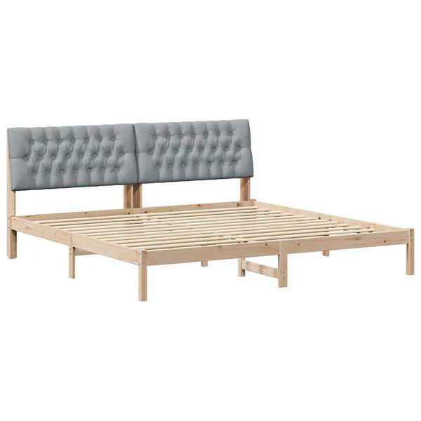 vidaXL S&auml;ngram med Kl&auml;dd Huvudgavel Brun 200 x 200 cm Massiv furu