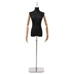 vidaXL Justerbar mannek&auml;ng 165-213 cm med bas Kvinna PP Svart