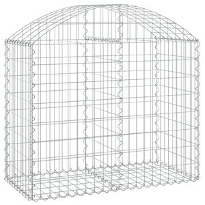 vidaXL Gabion b&aring;gformad 100x50x80/100 cm galvaniserat j&auml;rn
