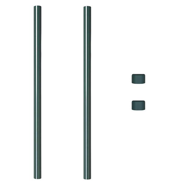 vidaXL Staketstolpar 2 pcs Grön 110 cm Pulverlackerad stål