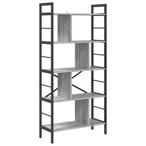 vidaXL Hyllsystem 9 niv&aring;er 75 x 30 x 156 cm Konstruerat tr&auml; Gr&aring; Sonoma