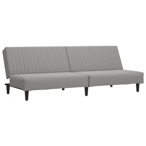 vidaXL B&auml;ddsoffa 2-sits ljusgr&aring; sammet