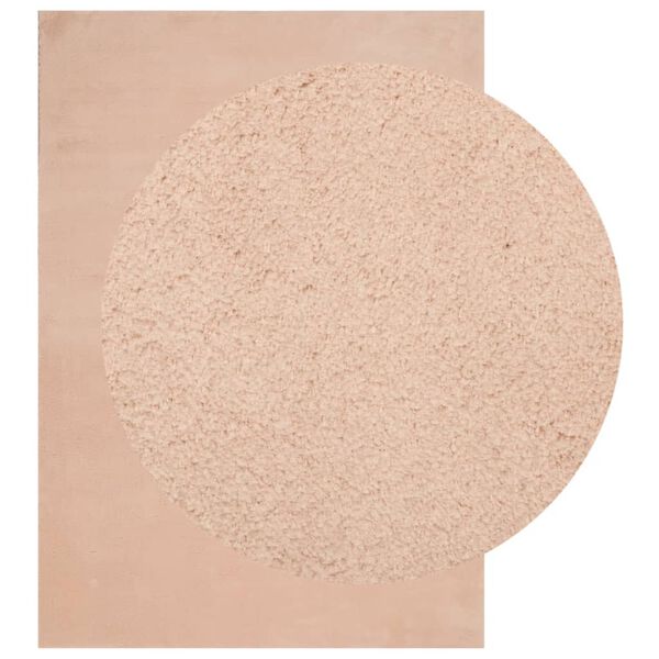 vidaXL Mjuk matta HUARTE med kort lugg tvättbar rosa 160x230 cm