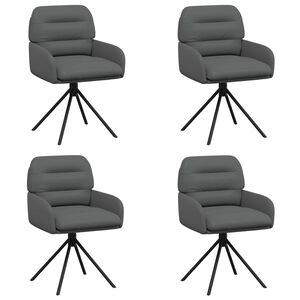 vidaXL Sv&auml;ngande Matstolar 4 st Konstl&auml;der Gr&aring; 59 x 59,5 x 90 cm