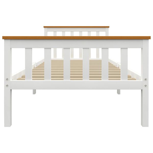 vidaXL Sängram utan madrass vit massiv furu 100x200 cm