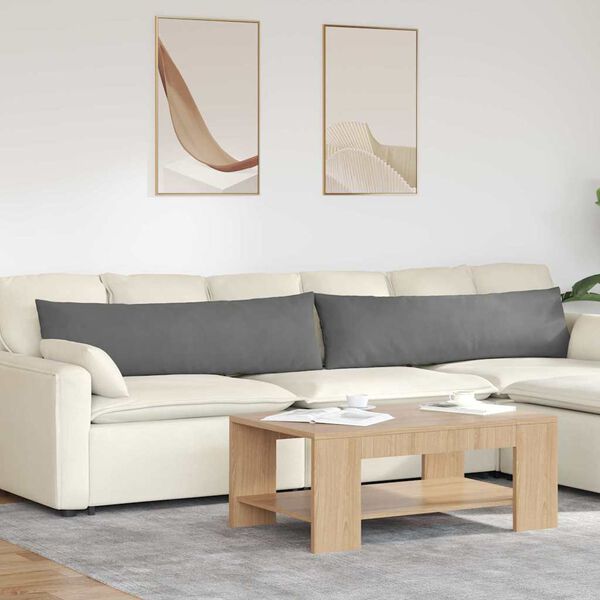 vidaXL Sofakuddar 2 pcs M&ouml;rkgr&aring; 145 x 40 cm tyg