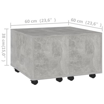 vidaXL Soffbord betonggrå 60x60x38 cm spånskiva