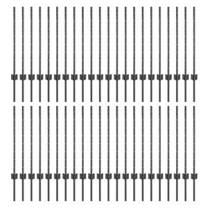 vidaXL Inb&auml;ddad staketpost 44 st Gr&aring; 120 cm Pulverlackerat st&aring;l