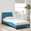vidaXL Bed Frame with LED without Mattress "Hanko" Blue 90x190 cm Velvet