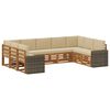 vidaXL Utomhussoffset 9 st Naturlig och Beige Polyester