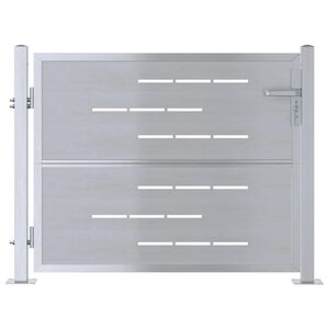 vidaXL Tr&auml;dg&aring;rdsgrind 85 x 70 cm Rostfritt st&aring;l Silver L&aring;sbar