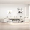 vidaXL Soffgrupp med kuddar 3 delar Beige mikrofibertyg