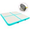vidaXL Uppbl&aring;sbar gymnastikmatta med pump 200x200x15 cm PVC gr&ouml;n