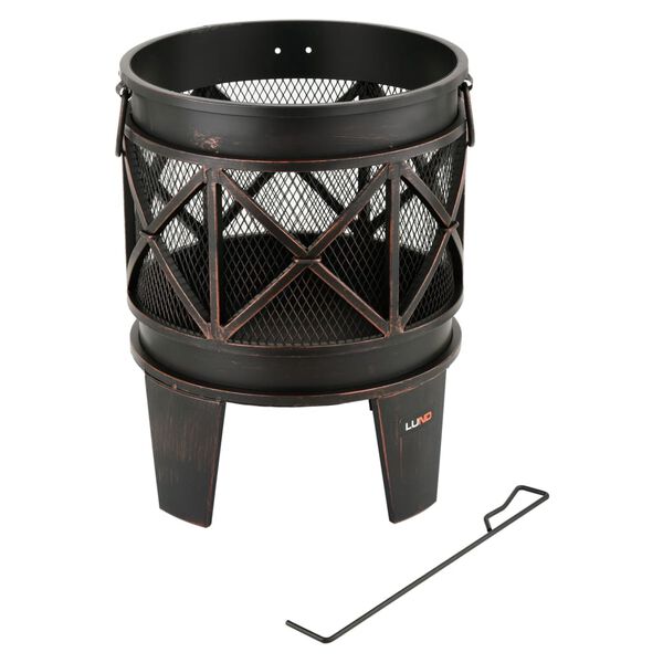 Lund 2-i-1 eldstad med handtag svart