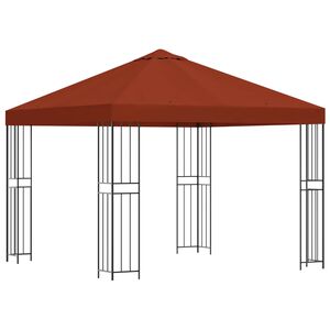 vidaXL Paviljong 3 x 3 m Terracotta Polyester och St&aring;l 190 gsm