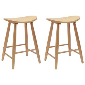 vidaXL Matstolar 2 pcs Naturf&auml;rg 46 x 37 x 63 cm Massiv Gummitr&auml;