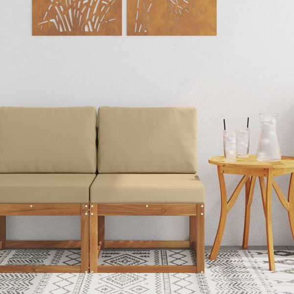 vidaXL Utomhus Mellansoffa Massivt Akaciatr&auml;