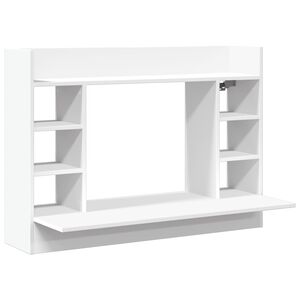 vidaXL V&auml;ggmonterat skrivbord vit 105x48x75 cm konstruerat tr&auml;