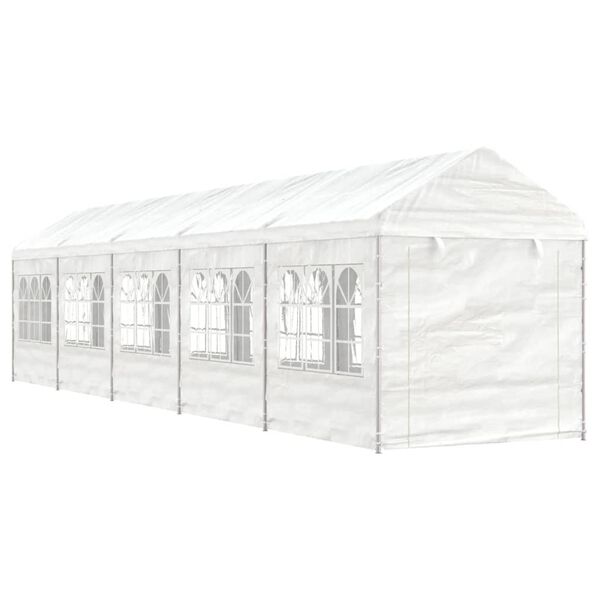 vidaXL Paviljong med tak vit 11,15x2,28x2,69 m polyeten