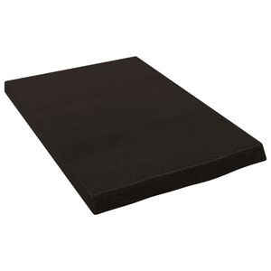 vidaXL V&auml;gghylla m&ouml;rkbrun 40x60x(2-4) cm behandlad massiv ek