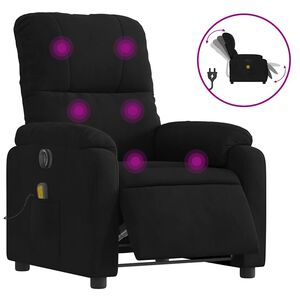 vidaXL Elektrisk massagef&aring;t&ouml;lj svart mikrofibertyg