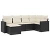 vidaXL Loungegrupp med dynor 6 delar svart konstrotting