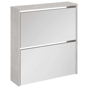 vidaXL Skosk&aring;p med 2 sk&aring;p betonggr&aring; 63x17x67 cm