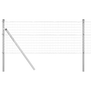 vidaXL St&auml;ngsel med stolpe Silver 0,4 x 10 m St&aring;l och PVC