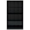 vidaXL Bokhylla 4 hyllor svart h&ouml;gglans 80x24x142 cm konstruerat tr&auml;