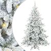 vidaXL Plast Hingad Julgran med 300 LED-lampor Vit 240 cm PVC och st&aring;l