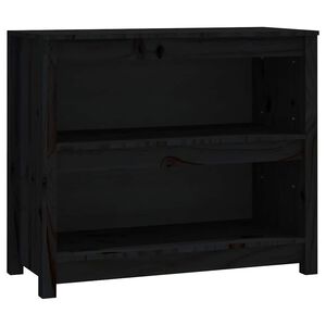 vidaXL Bokhylla svart 80x35x68 cm massiv furu