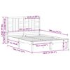 vidaXL Sängram massivt trä 135x190 cm