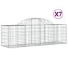 vidaXL Gabioner b&aring;gformade 7 st 200x50x60/80 cm galvaniserat j&auml;rn