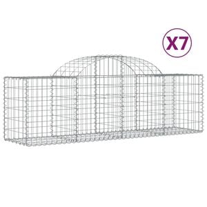 vidaXL Gabioner b&aring;gformade 7 st 200x50x60/80 cm galvaniserat j&auml;rn