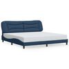 vidaXL Bed Frame with LED without Mattress "Hvar" Blue 200x200 cm Fabric