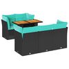 vidaXL Loungegrupp med dynor 6 delar svart konstrotting
