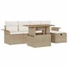 vidaXL Tr&auml;dg&aring;rdsoffset 6 st Beige konstrotting