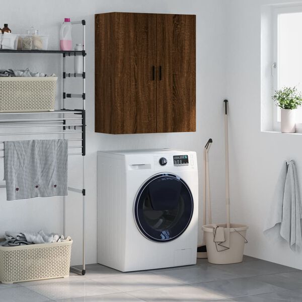 vidaXL V&auml;ggsk&aring;p brun ek 69,5x34x90 cm