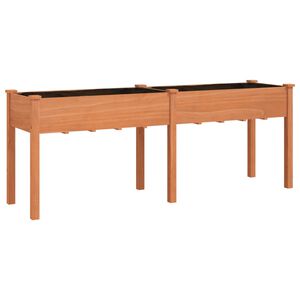 vidaXL Odlingsl&aring;da med foder brun 203x53x76 cm massivt grantr&auml;
