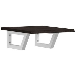 vidaXL V&auml;ggmonterad handfatshylla st&aring;l och massiv ek